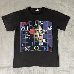 Vintage 1990 Billy Joel Storm Front Tour T-Shirt Mens Medium Black Hanes READ